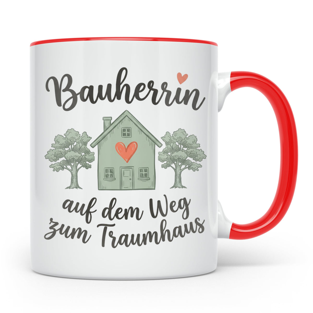 Bauherrin Tasse auf dem Weg zum Traumhaus Geschenk für Hausb – Rot [farbe:rot]