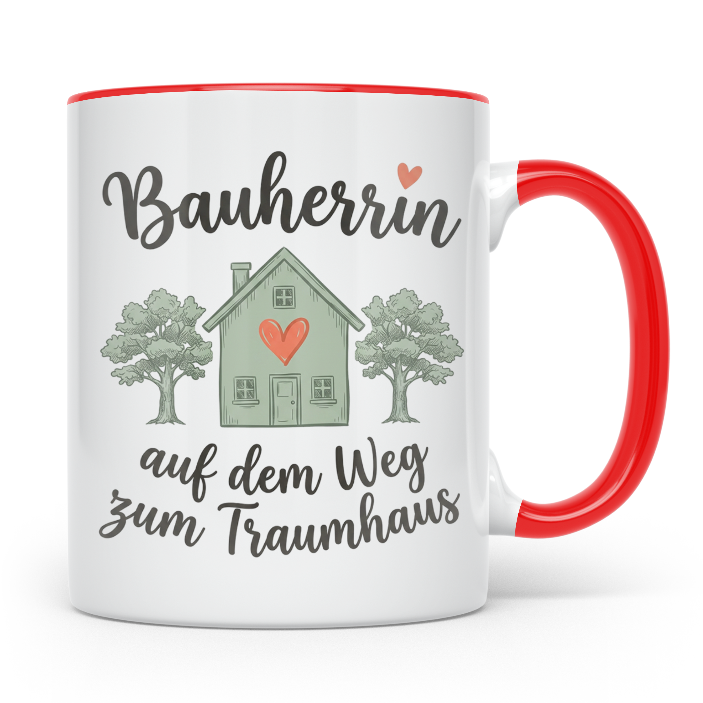 Bauherrin Tasse auf dem Weg zum Traumhaus Geschenk für Hausb – Rot [farbe:rot]