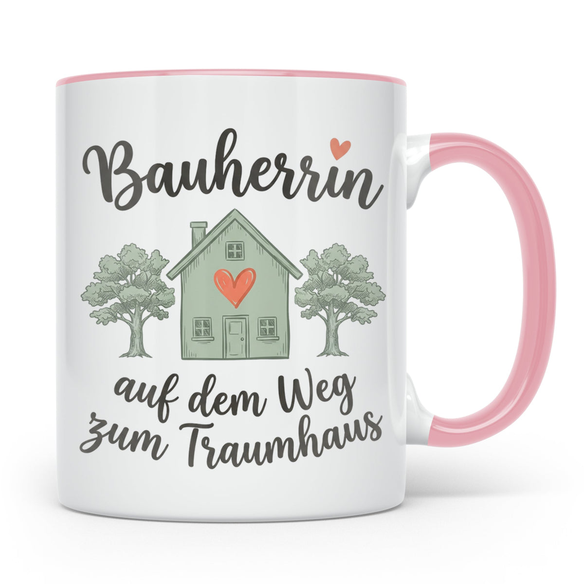 Bauherrin Tasse auf dem Weg zum Traumhaus Geschenk für Hausb – Rosa [farbe:rosa]