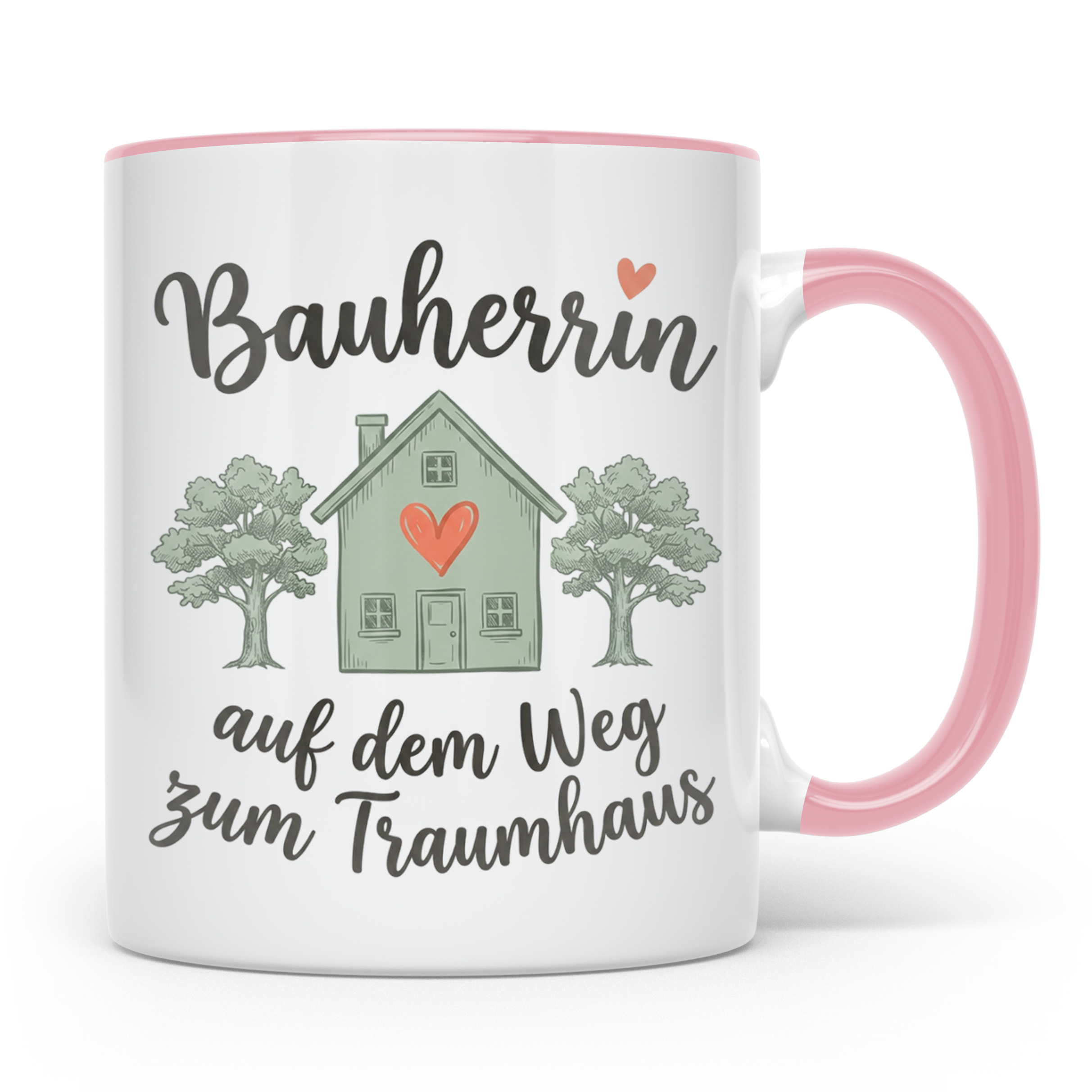 Bauherrin Tasse auf dem Weg zum Traumhaus Geschenk für Hausb – Rosa [farbe:rosa]