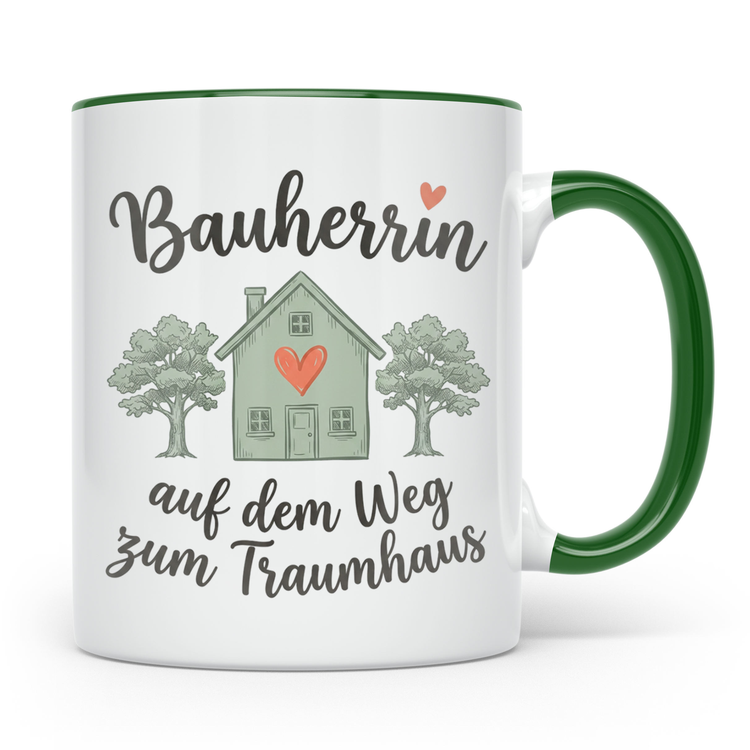 Bauherrin Tasse auf dem Weg zum Traumhaus Geschenk für Hausb – Grün [farbe:grün]