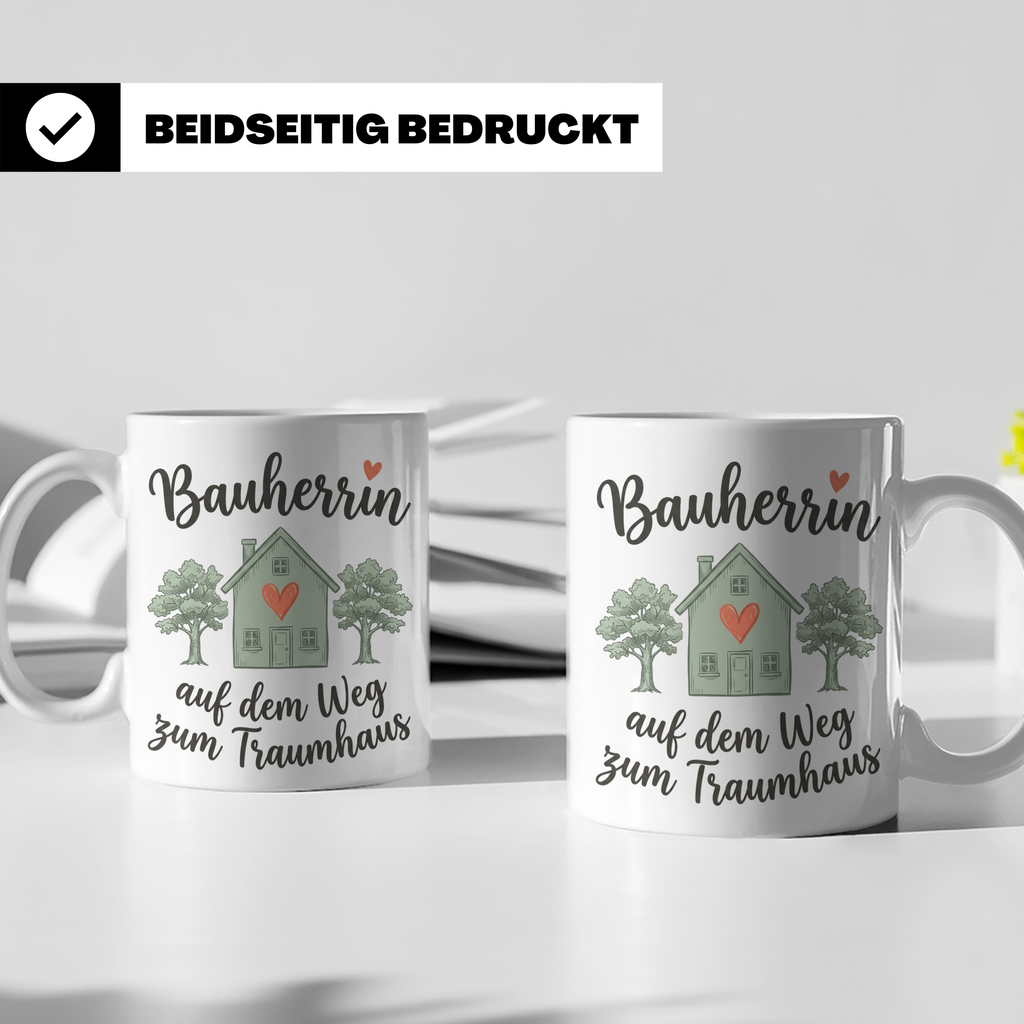 Bauherrin Tasse auf dem Weg zum Traumhaus Geschenk für Hausb – Weiß [farbe:weiß]