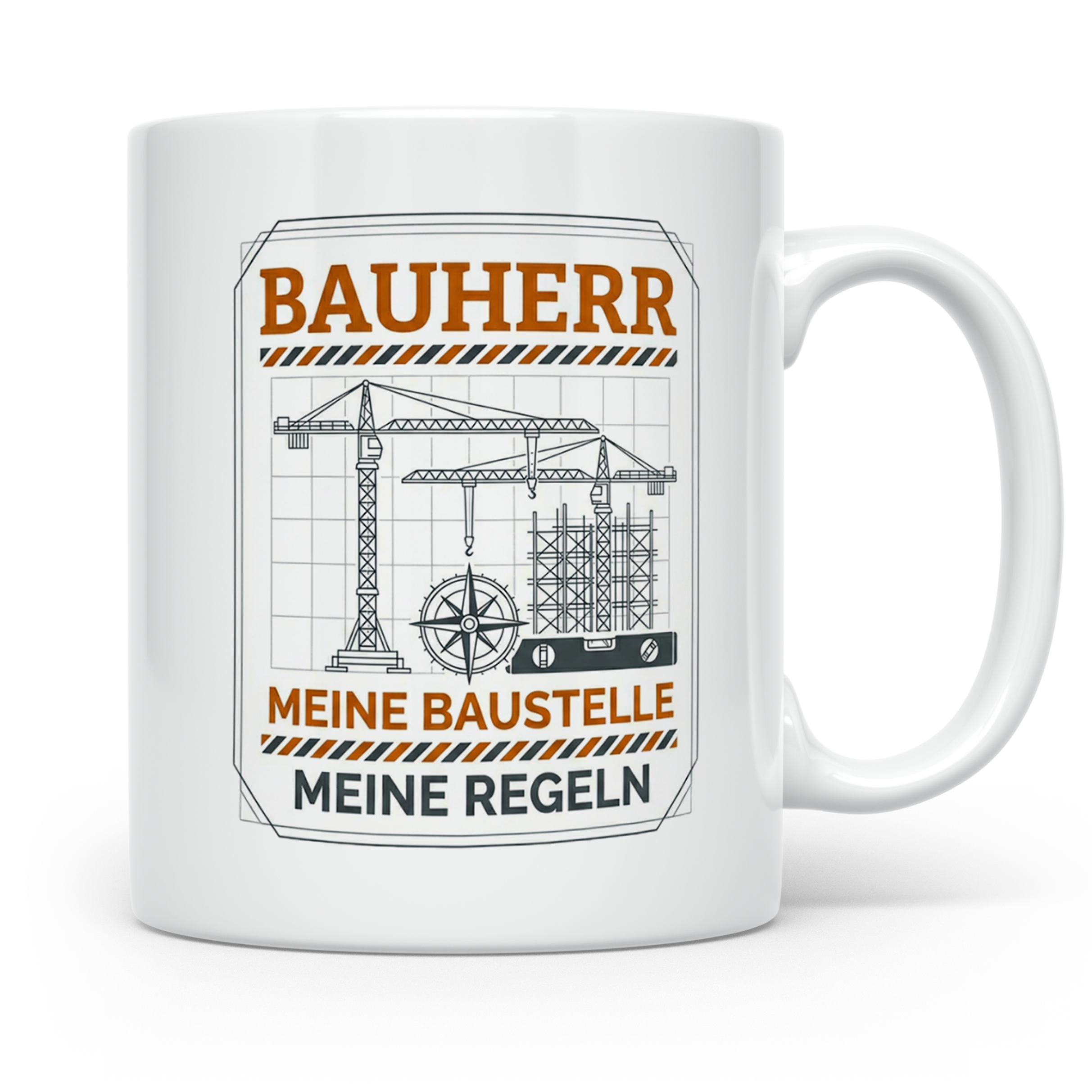 Bauherr Tasse Meine Baustelle Meine Regeln, Geschenk Richtfe – Weiß [farbe:weiß]