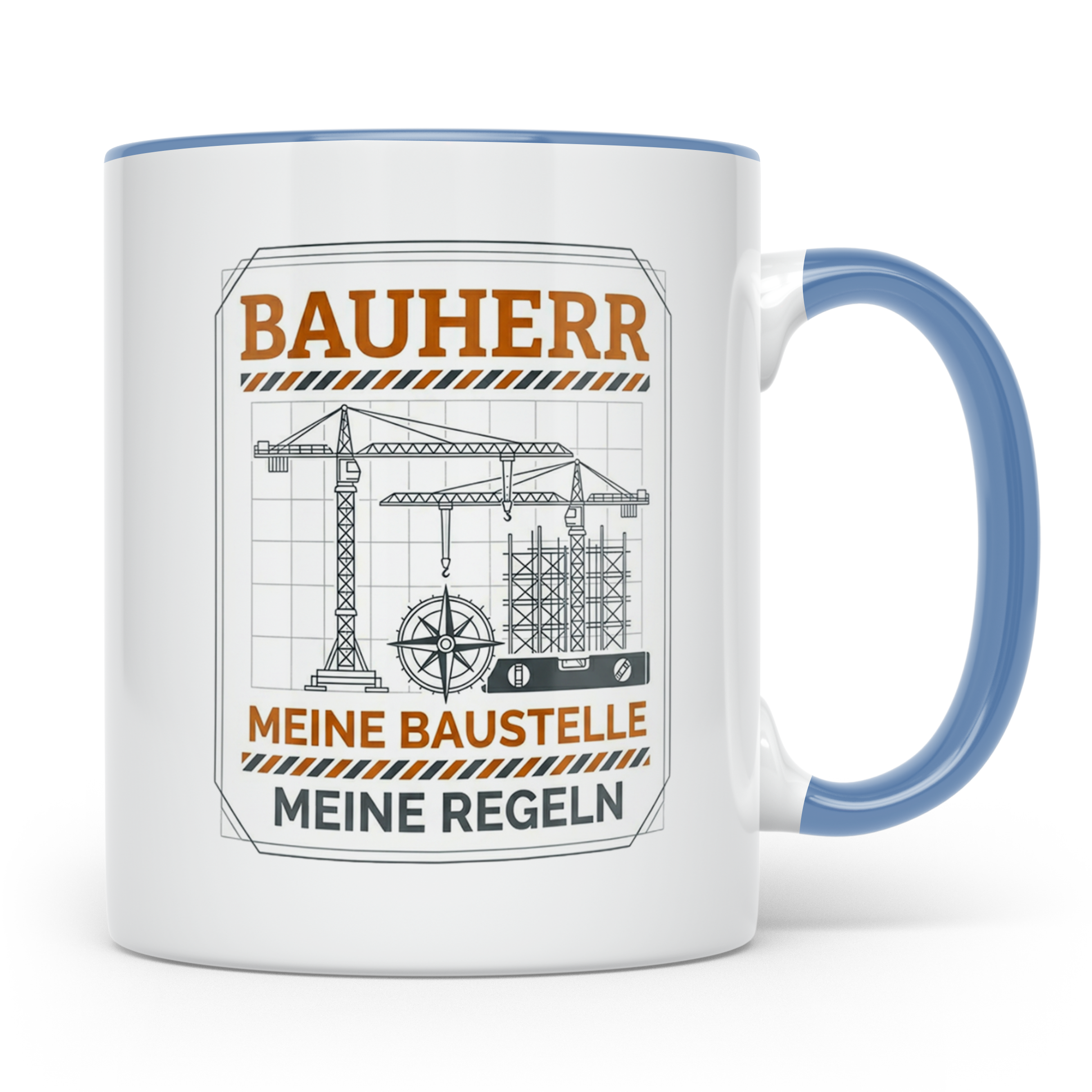 Bauherr Tasse Meine Baustelle Meine Regeln, Geschenk Richtfe – Blau [farbe:blau]