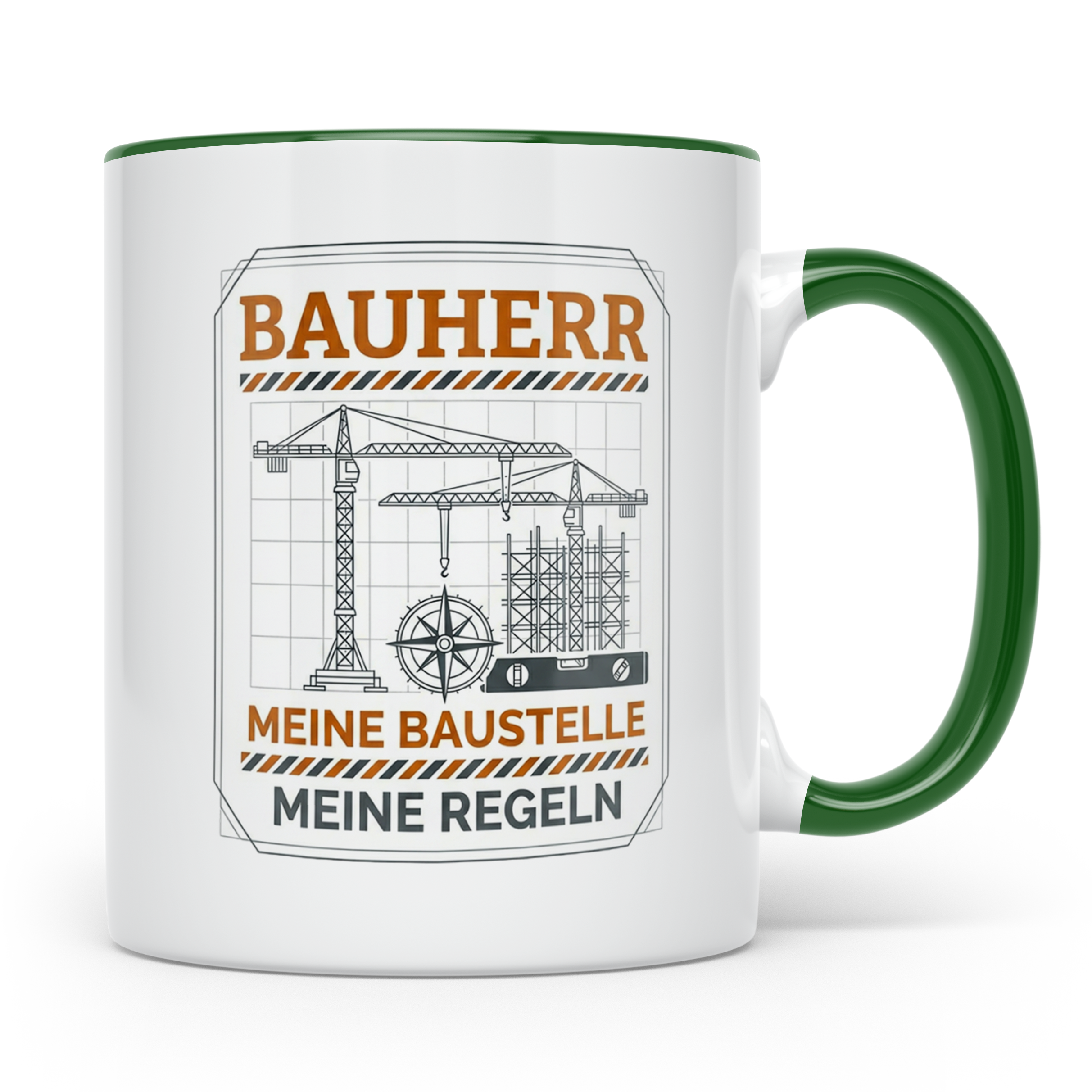 Bauherr Tasse Meine Baustelle Meine Regeln, Geschenk Richtfe – Grün [farbe:grün]