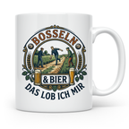 Bosseln Tasse mit Spruch Bosseln & Bier Das lob ich mir | Ge – Weiß [farbe:weiß]