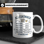 Handwerker Tasse mit lustigem Spruch Stundenlohn Alleskönner – Weiß [farbe:weiß]
