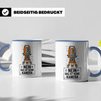 Vermesser Tasse mit Spruch Nein das ist keine Kamera, Gesche – Blau [farbe:blau]