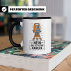 Vermesser Tasse mit Spruch Nein das ist keine Kamera, Gesche – Schwarz [farbe:schwarz]