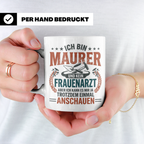 Maurer Tasse mit Spruch Ich bin Maurer kein Frauenarzt lusti – Weiß [farbe:weiß]