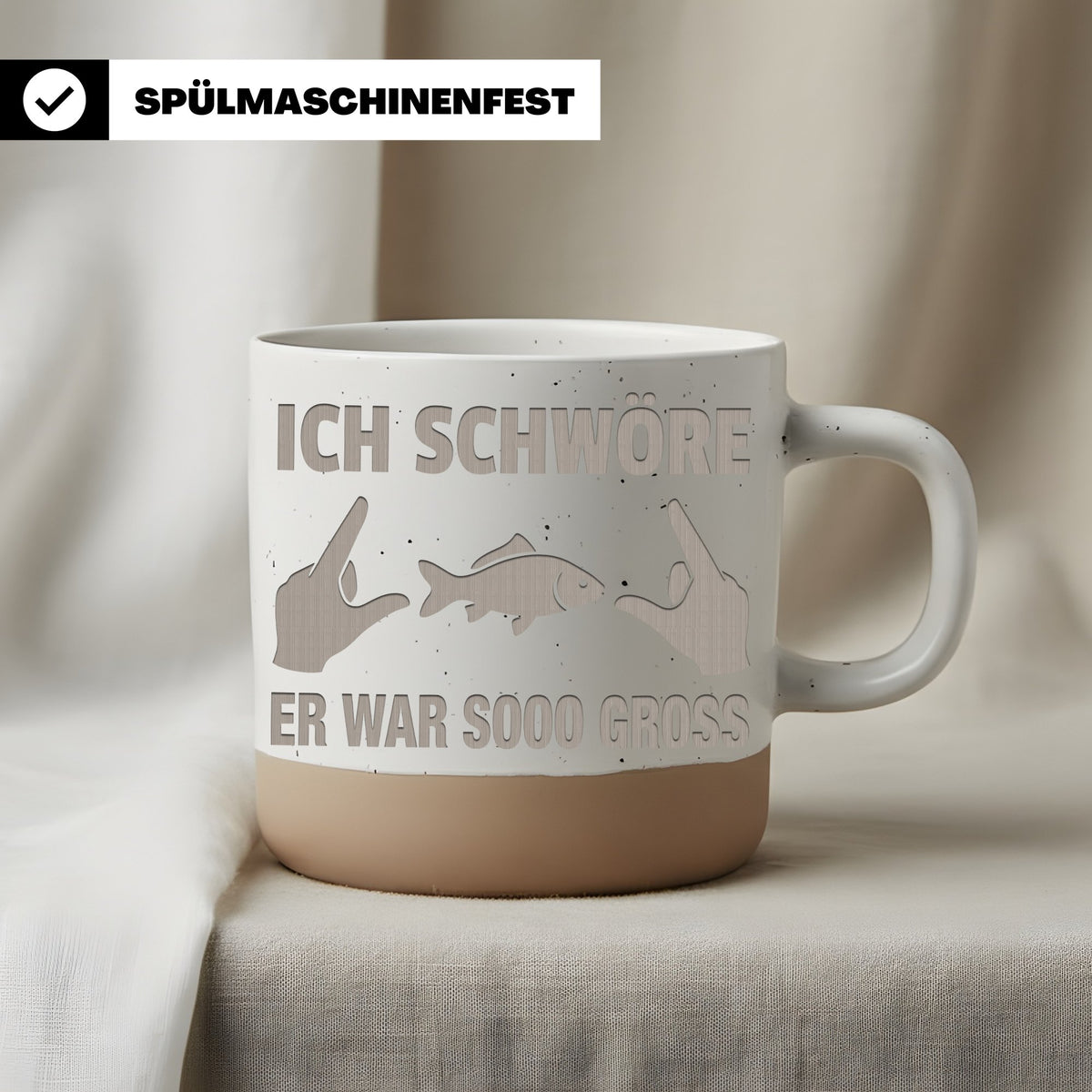 Angler Tasse Ich Schwöre Er War Sooo Groß Becher Geschenk Angeln Angle – Bild 3