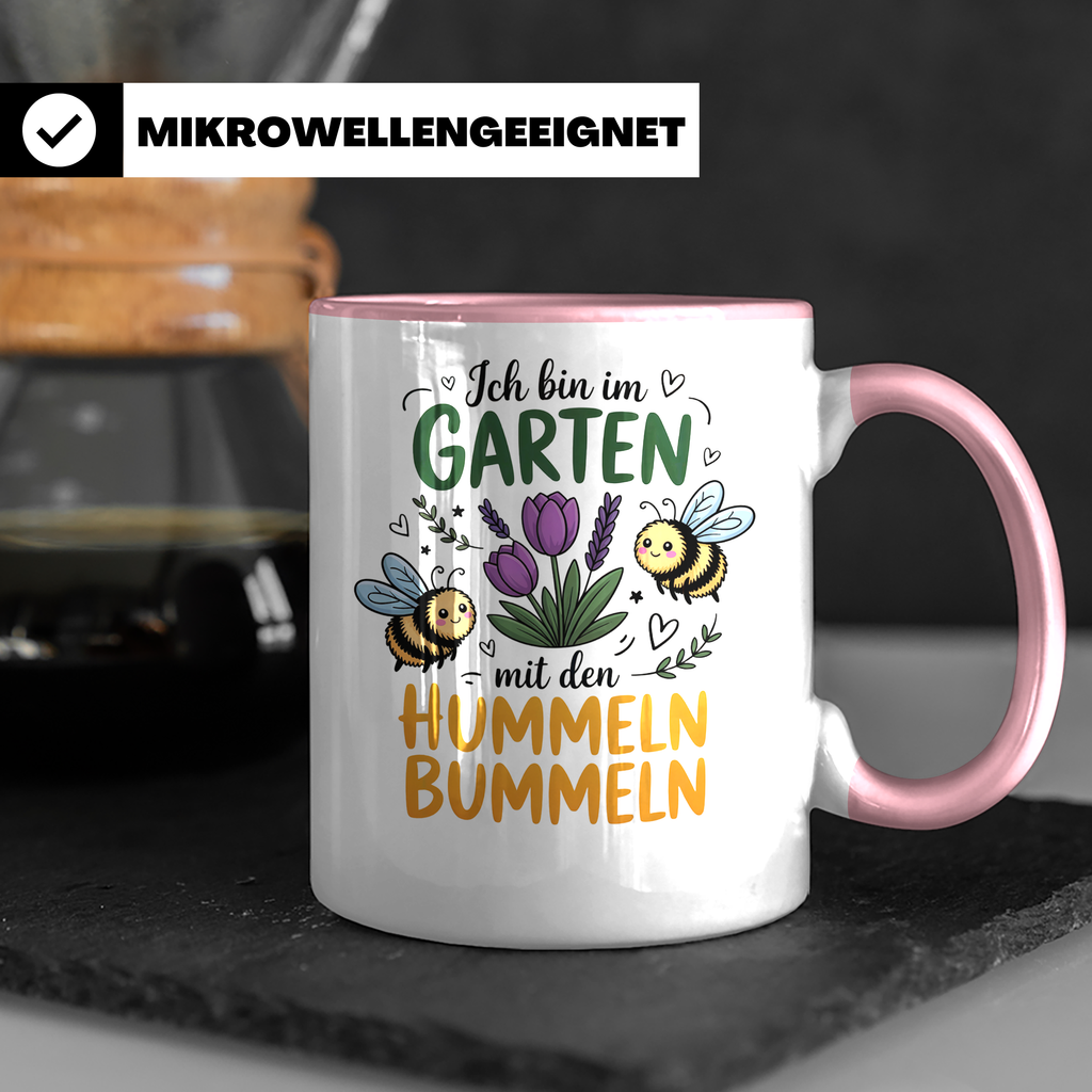 Garten Hummel Spruch | Ich bin im Garten mit den Hummeln bummeln | Hobbygärtner Geschenkidee | Gartenarbeit Liebe | Blumenwiese Imker | Klei