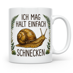 Schnecken Tasse "Ich mag halt einfach Schnecken" Geschenk fü – Weiß [farbe:weiß]