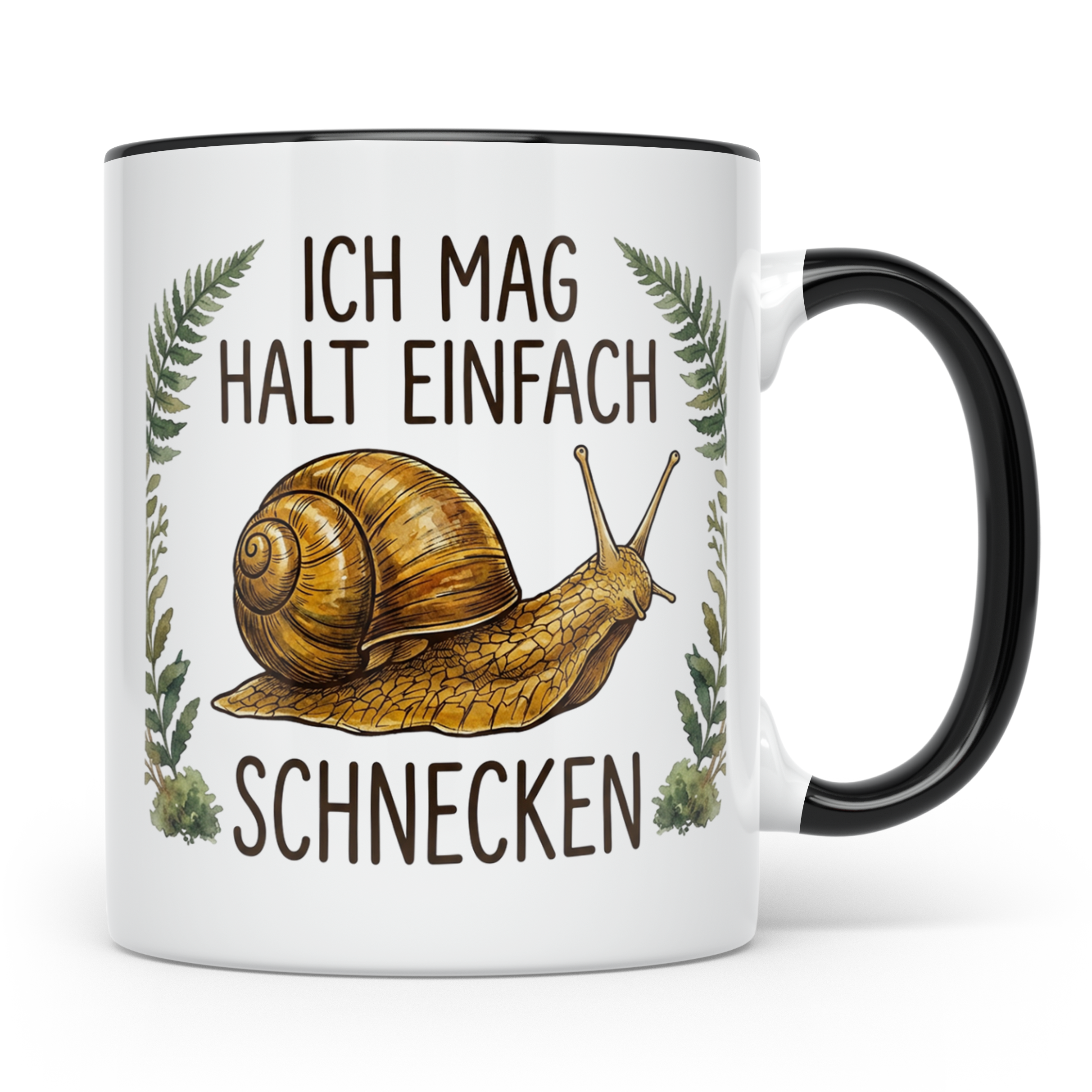 Schnecken Tasse "Ich mag halt einfach Schnecken" Geschenk fü – Schwarz [farbe:schwarz]