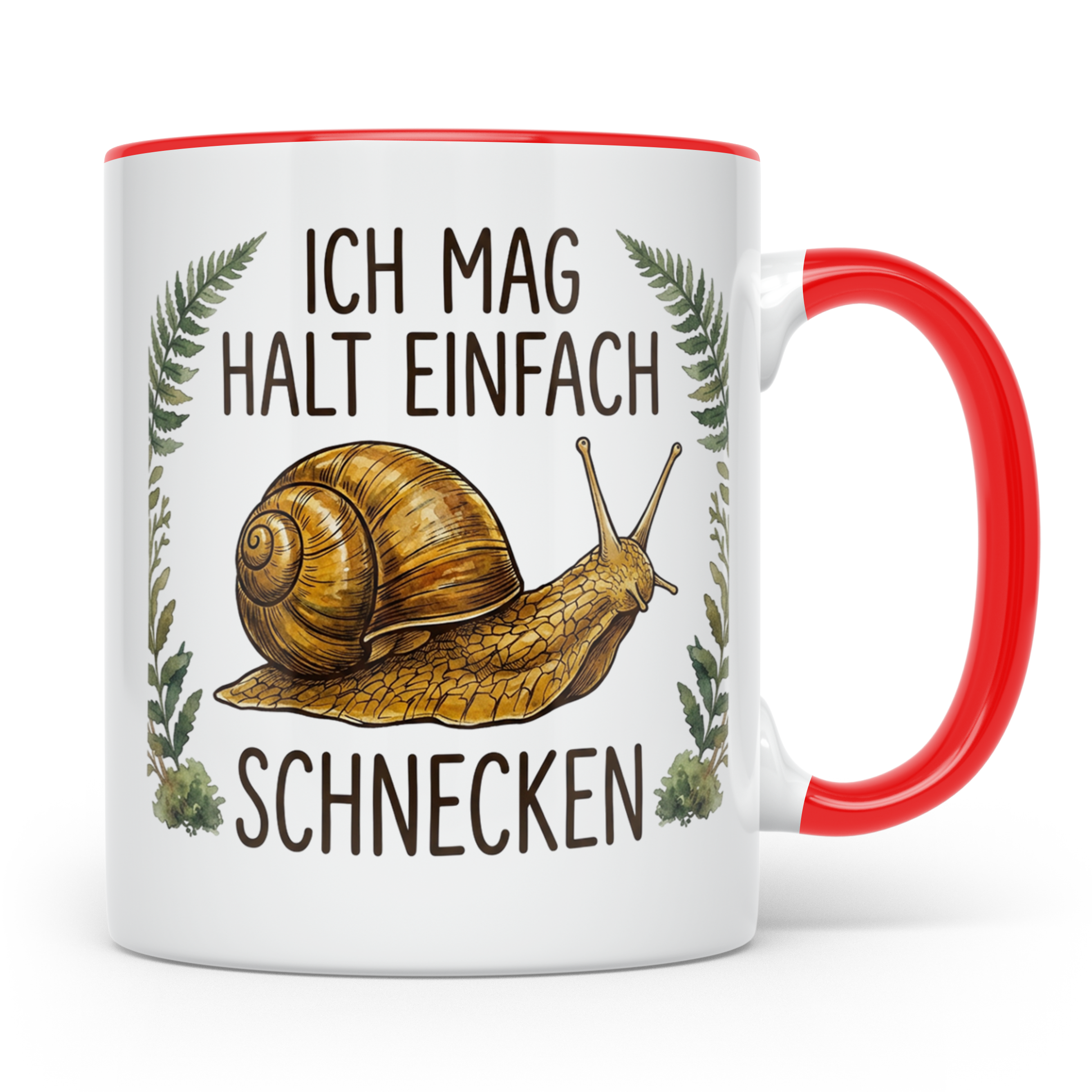Schnecken Tasse "Ich mag halt einfach Schnecken" Geschenk fü – Rot [farbe:rot]