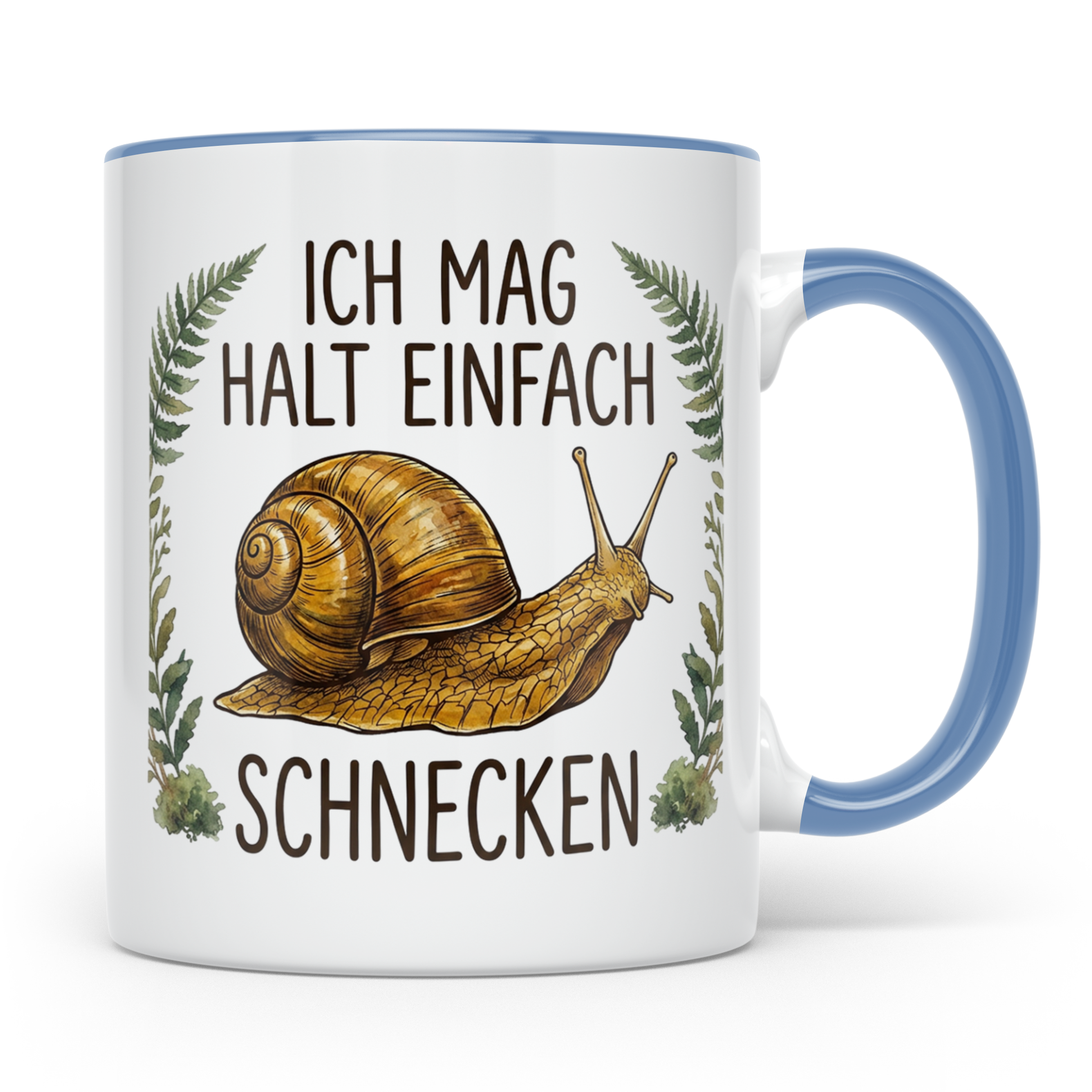 Schnecken Tasse "Ich mag halt einfach Schnecken" Geschenk fü – Blau [farbe:blau]