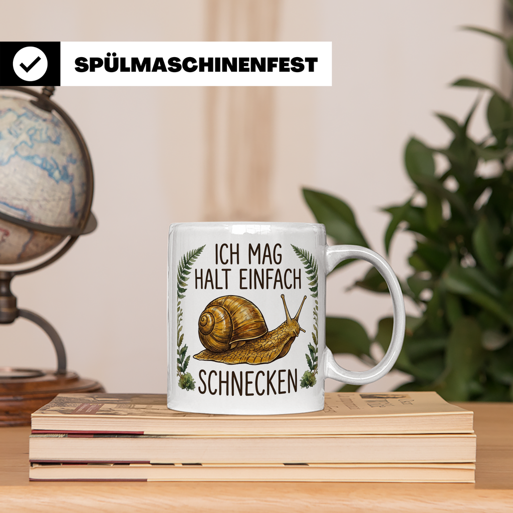 Schnecken Tasse "Ich mag halt einfach Schnecken" Geschenk fü – Weiß [farbe:weiß]