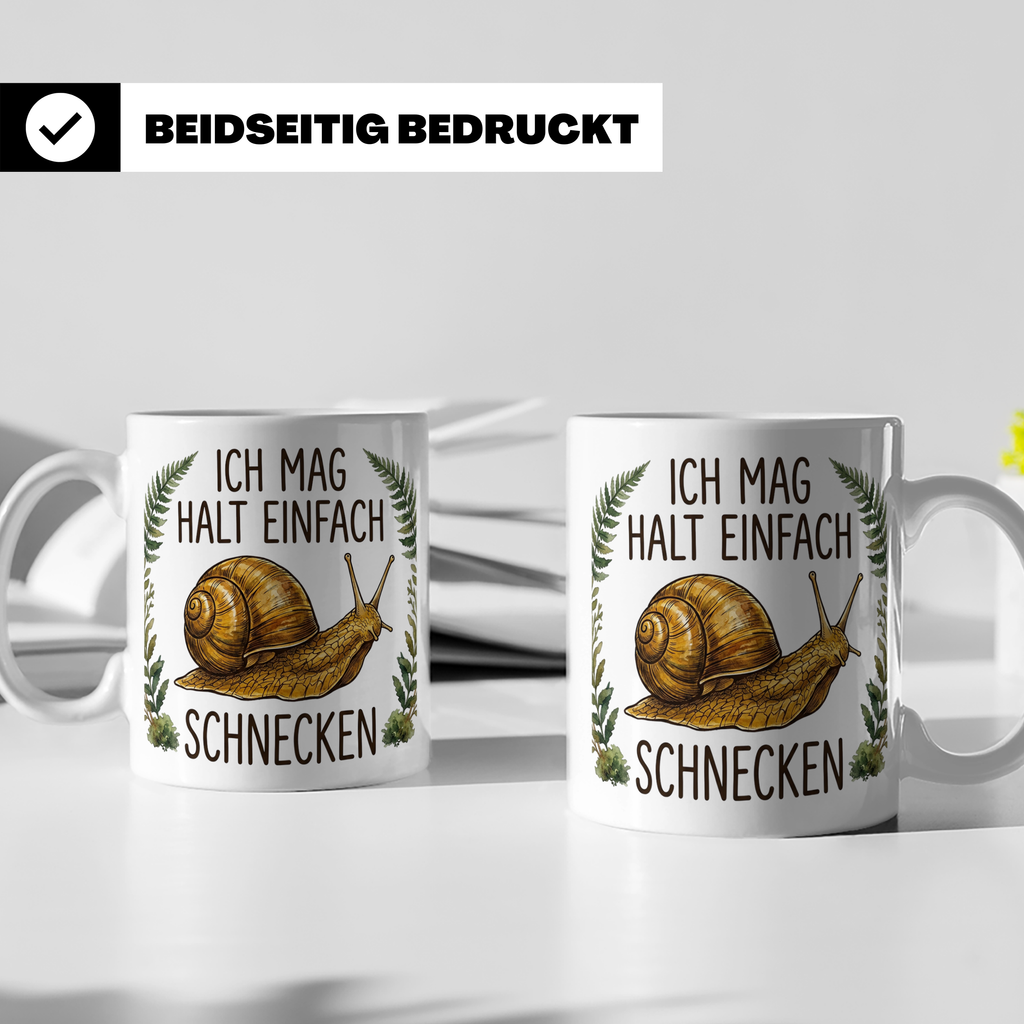 Schnecken Tasse "Ich mag halt einfach Schnecken" Geschenk fü – Weiß [farbe:weiß]