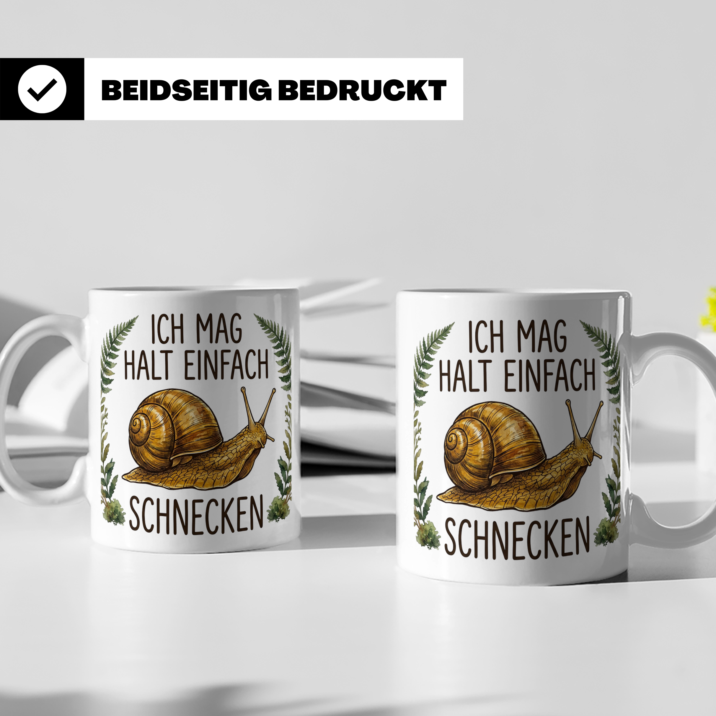 Schnecken Tasse "Ich mag halt einfach Schnecken" Geschenk fü – Weiß [farbe:weiß]