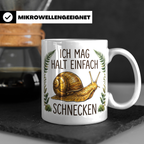 Schnecken Tasse "Ich mag halt einfach Schnecken" Geschenk fü – Weiß [farbe:weiß]