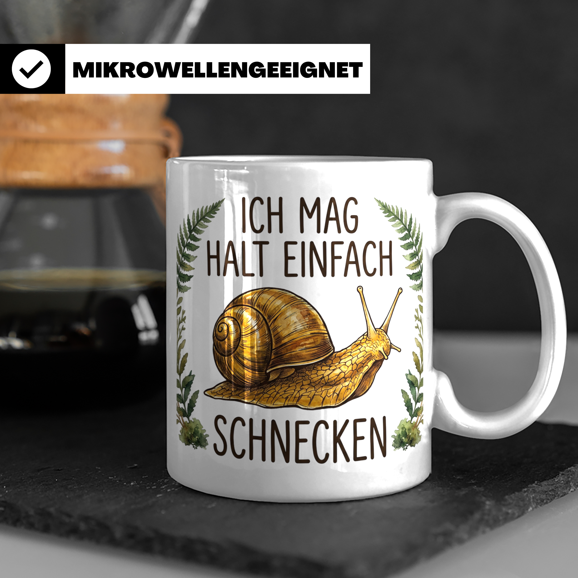 Schnecken Tasse "Ich mag halt einfach Schnecken" Geschenk fü – Weiß [farbe:weiß]