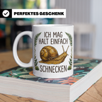 Schnecken Tasse "Ich mag halt einfach Schnecken" Geschenk fü – Weiß [farbe:weiß]