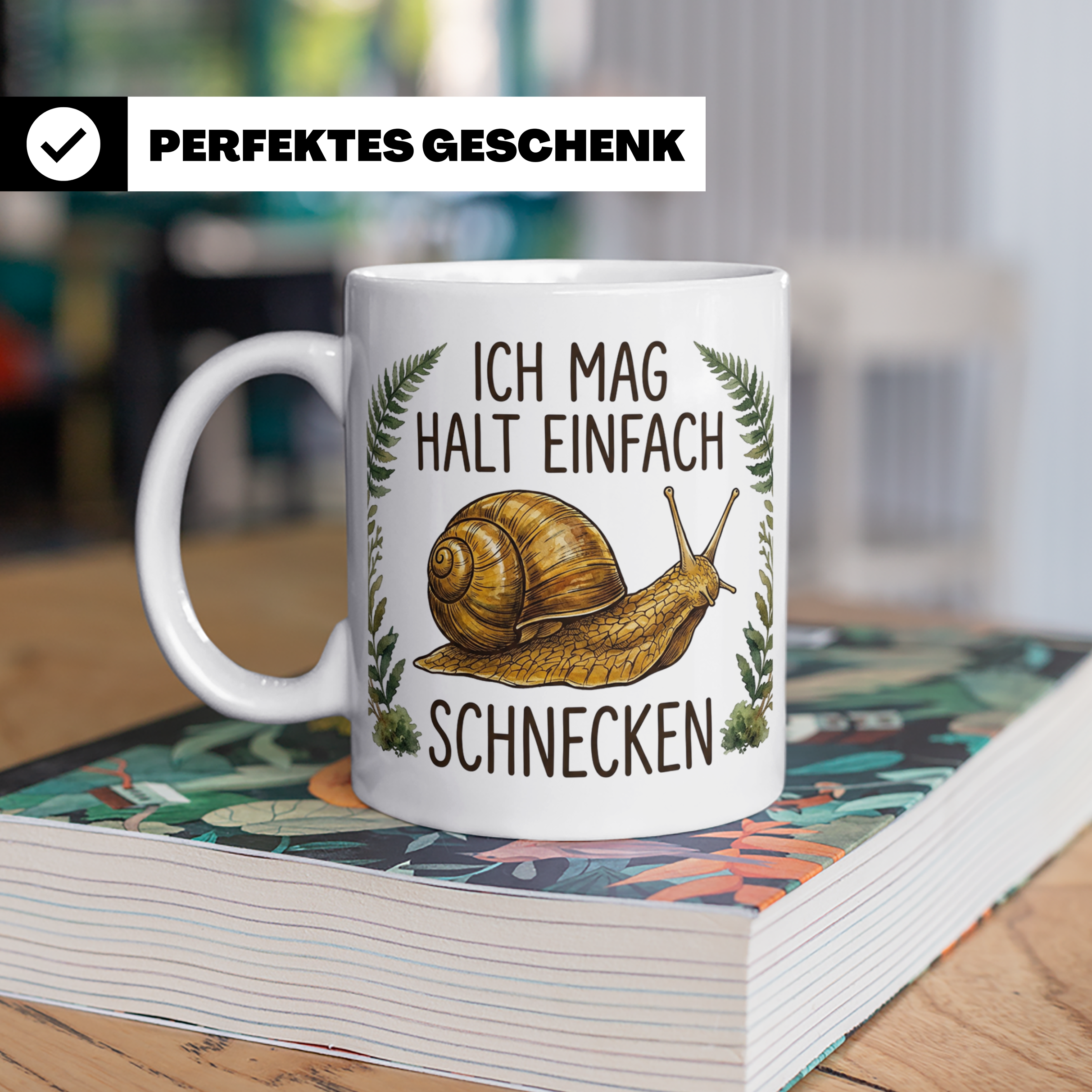 Schnecken Tasse "Ich mag halt einfach Schnecken" Geschenk fü – Weiß [farbe:weiß]