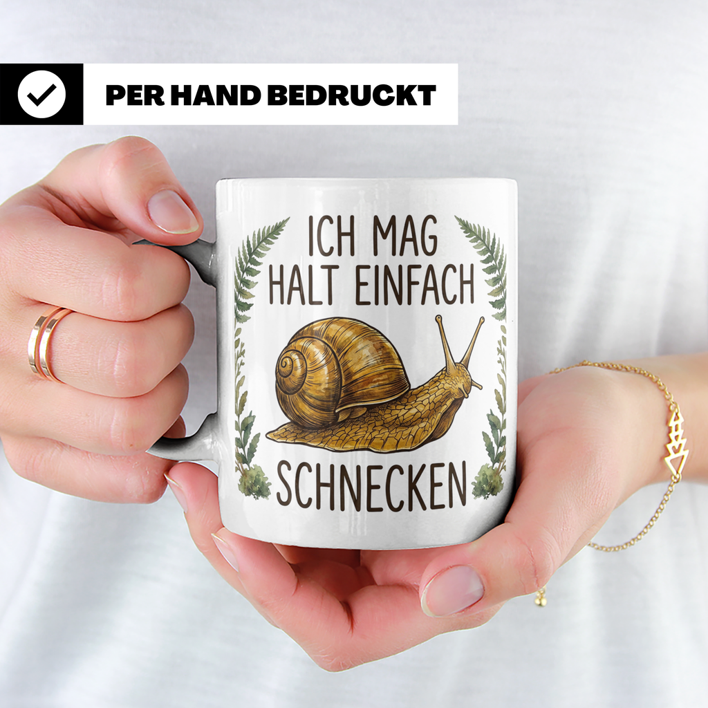 Schnecken Tasse "Ich mag halt einfach Schnecken" Geschenk fü – Weiß [farbe:weiß]