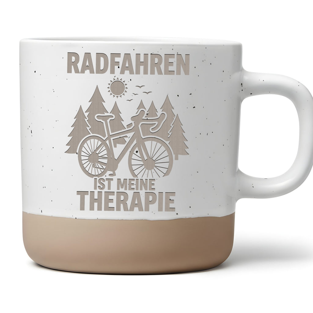 Fahrrad Tasse Radfahren ist meine Therapie Becher Geschenk Radsport Ta – Bild 1