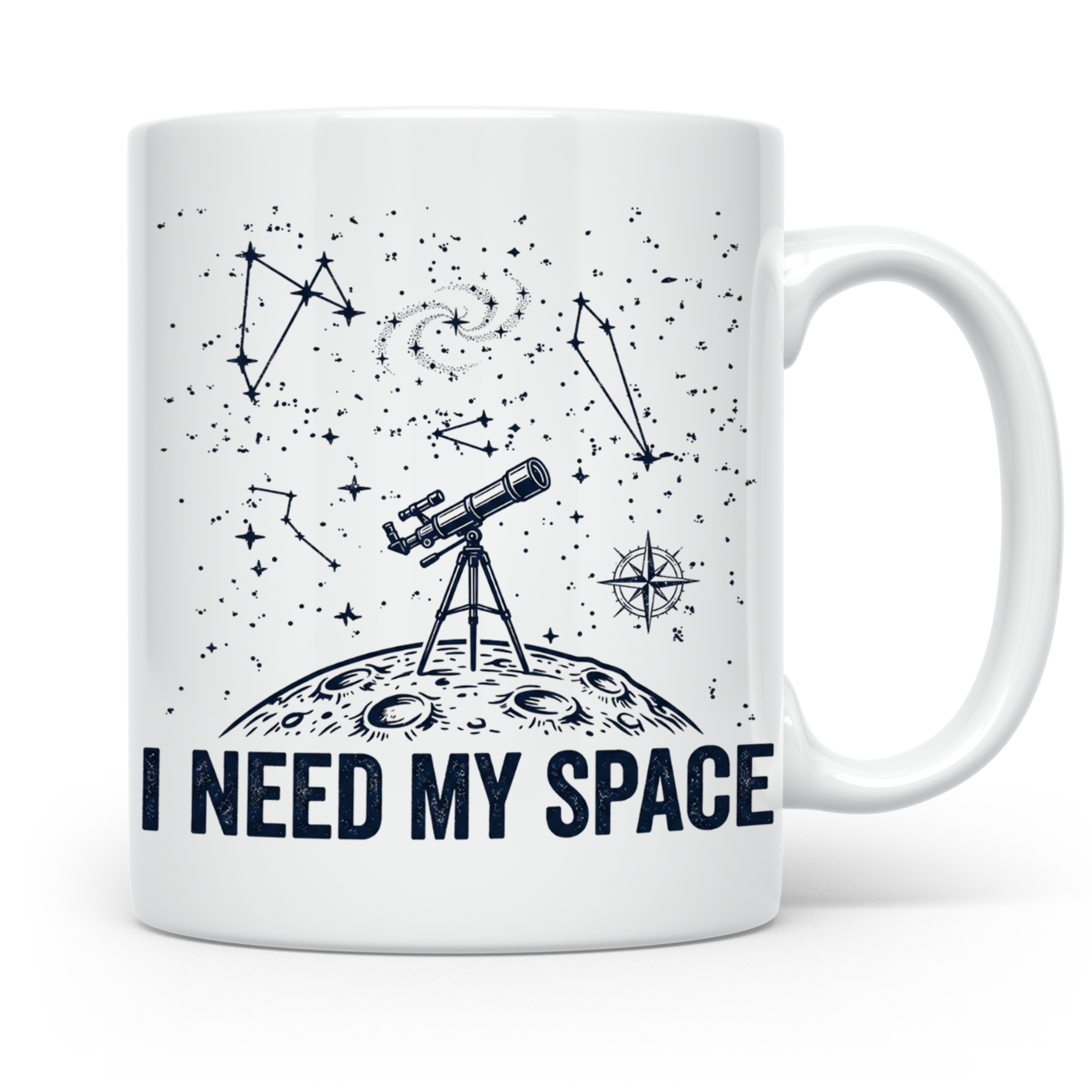 Astronomie Tasse I Need My Space, Teleskop Becher für Hobby- – Weiß [farbe:weiß]