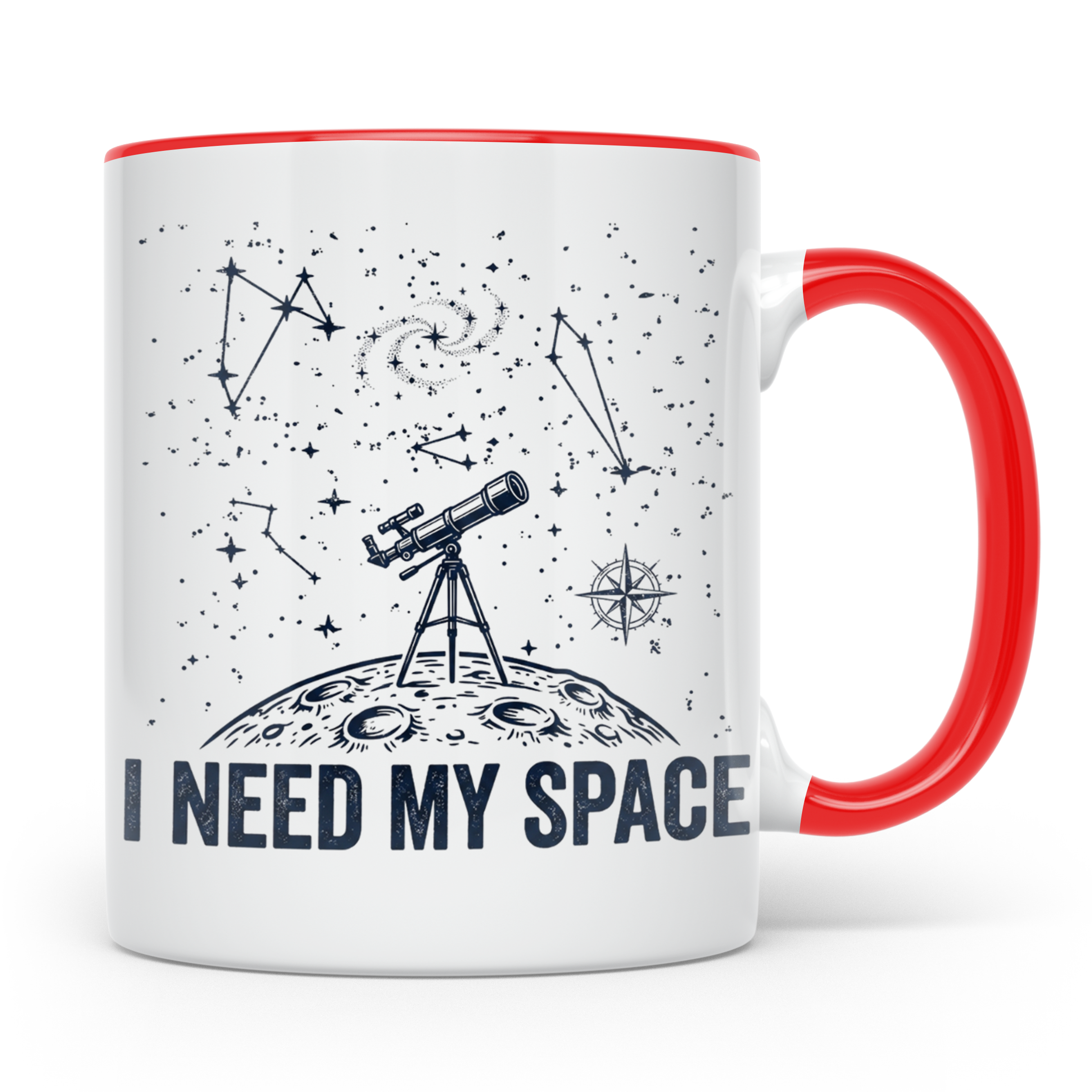 Astronomie Tasse I Need My Space, Teleskop Becher für Hobby- – Rot [farbe:rot]