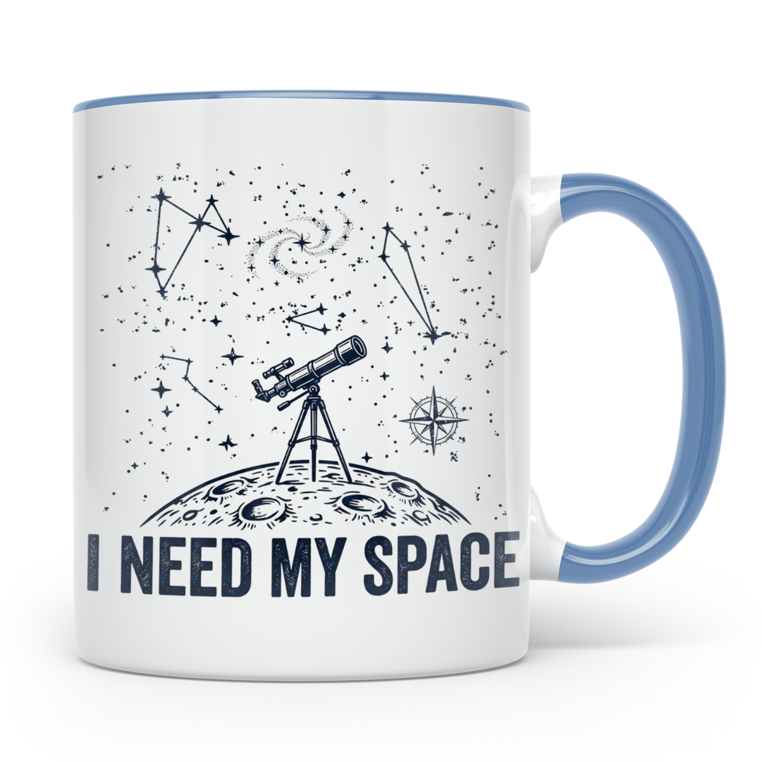 Astronomie Tasse I Need My Space, Teleskop Becher für Hobby- – Blau [farbe:blau]