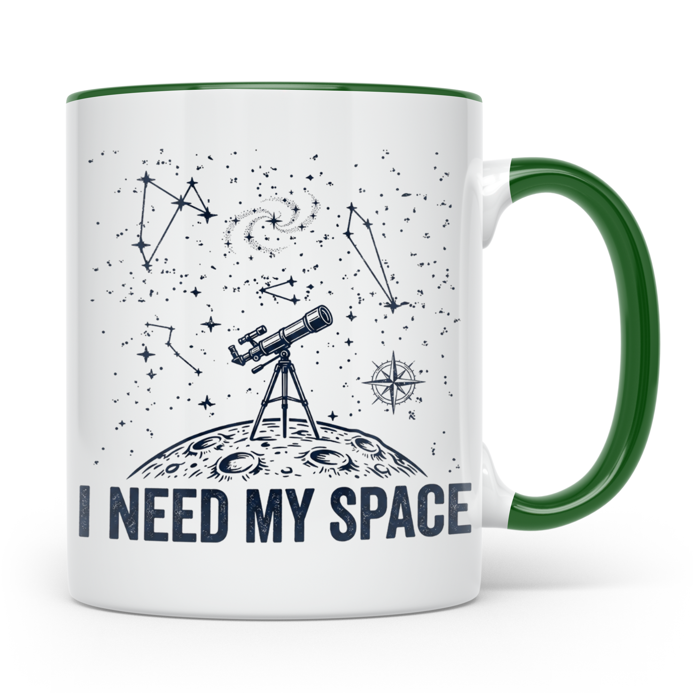 Astronomie Tasse I Need My Space, Teleskop Becher für Hobby- – Grün [farbe:grün]