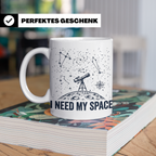 Astronomie Tasse I Need My Space, Teleskop Becher für Hobby- – Weiß [farbe:weiß]