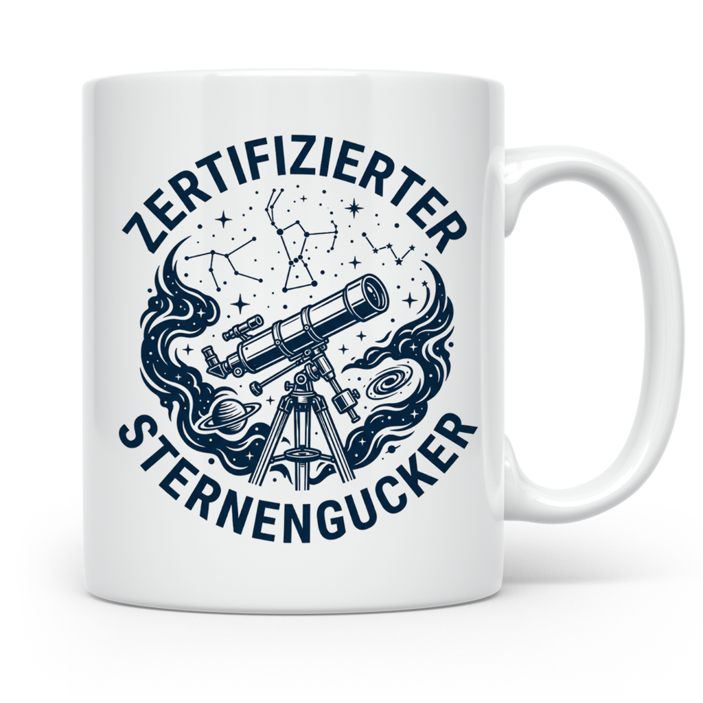 Sterngucker Tasse Zertifizierter Hobby-Astronom, Geschenk fü – Weiß [farbe:weiß]