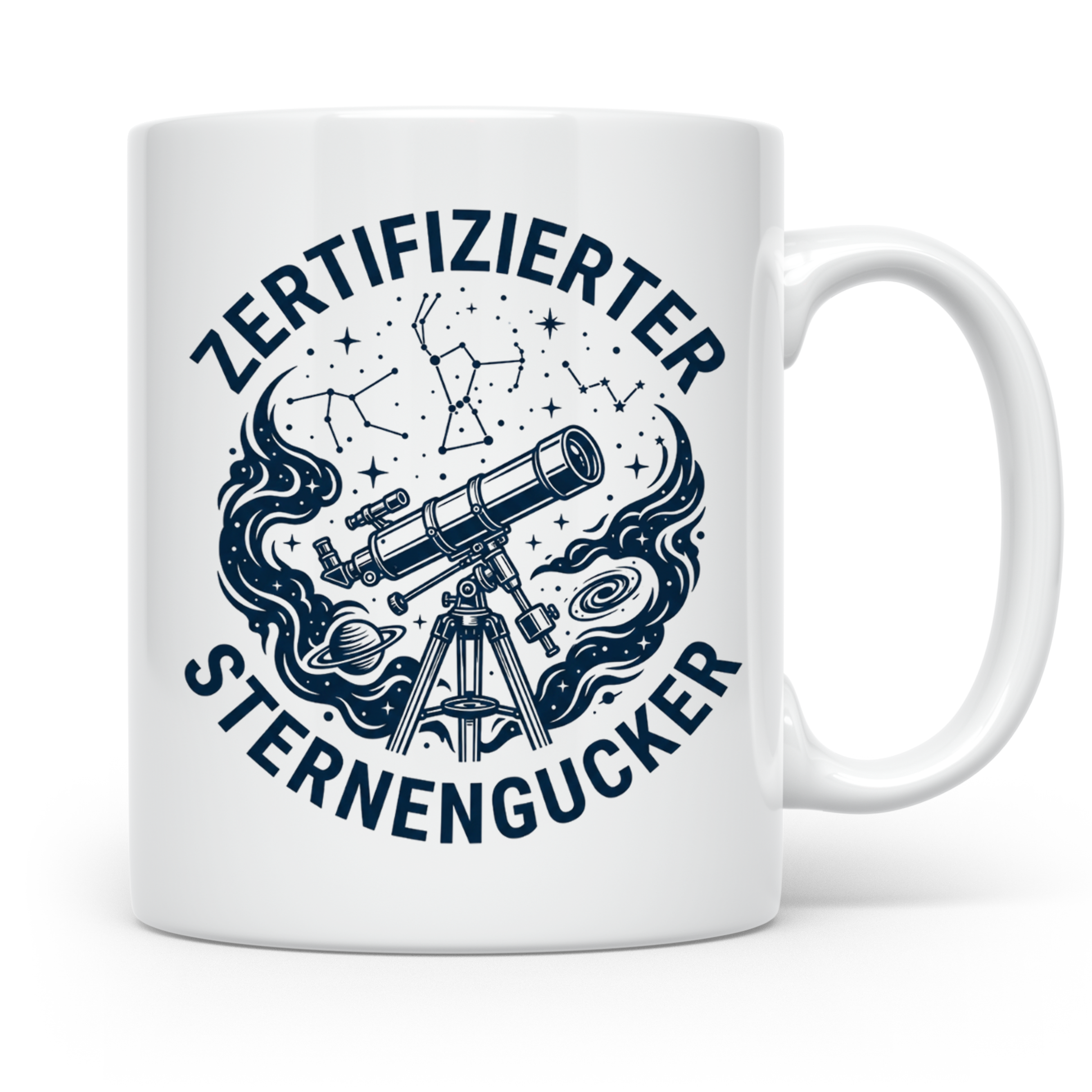 Sterngucker Tasse Zertifizierter Hobby-Astronom, Geschenk fü – Weiß [farbe:weiß]