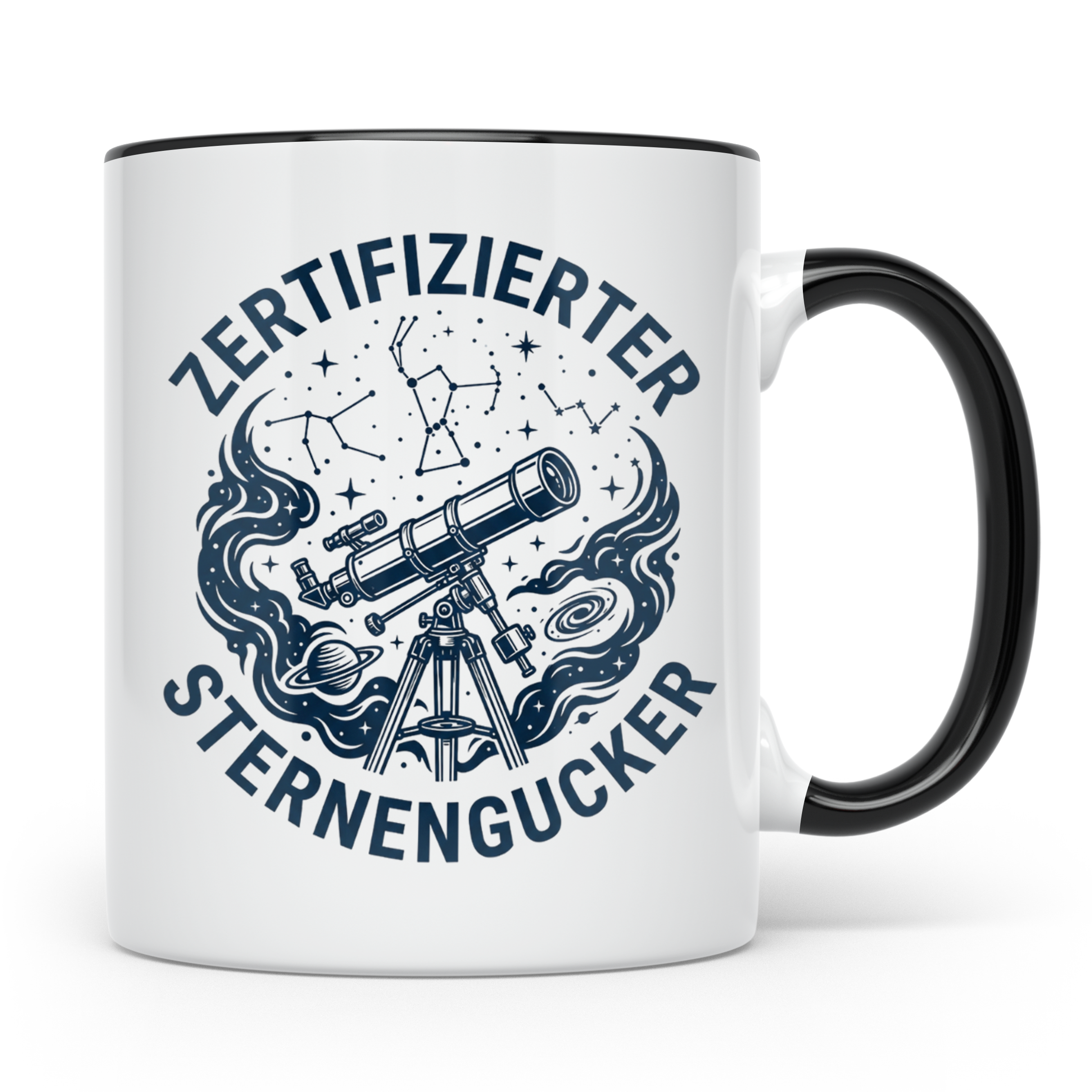 Sterngucker Tasse Zertifizierter Hobby-Astronom, Geschenk fü – Schwarz [farbe:schwarz]