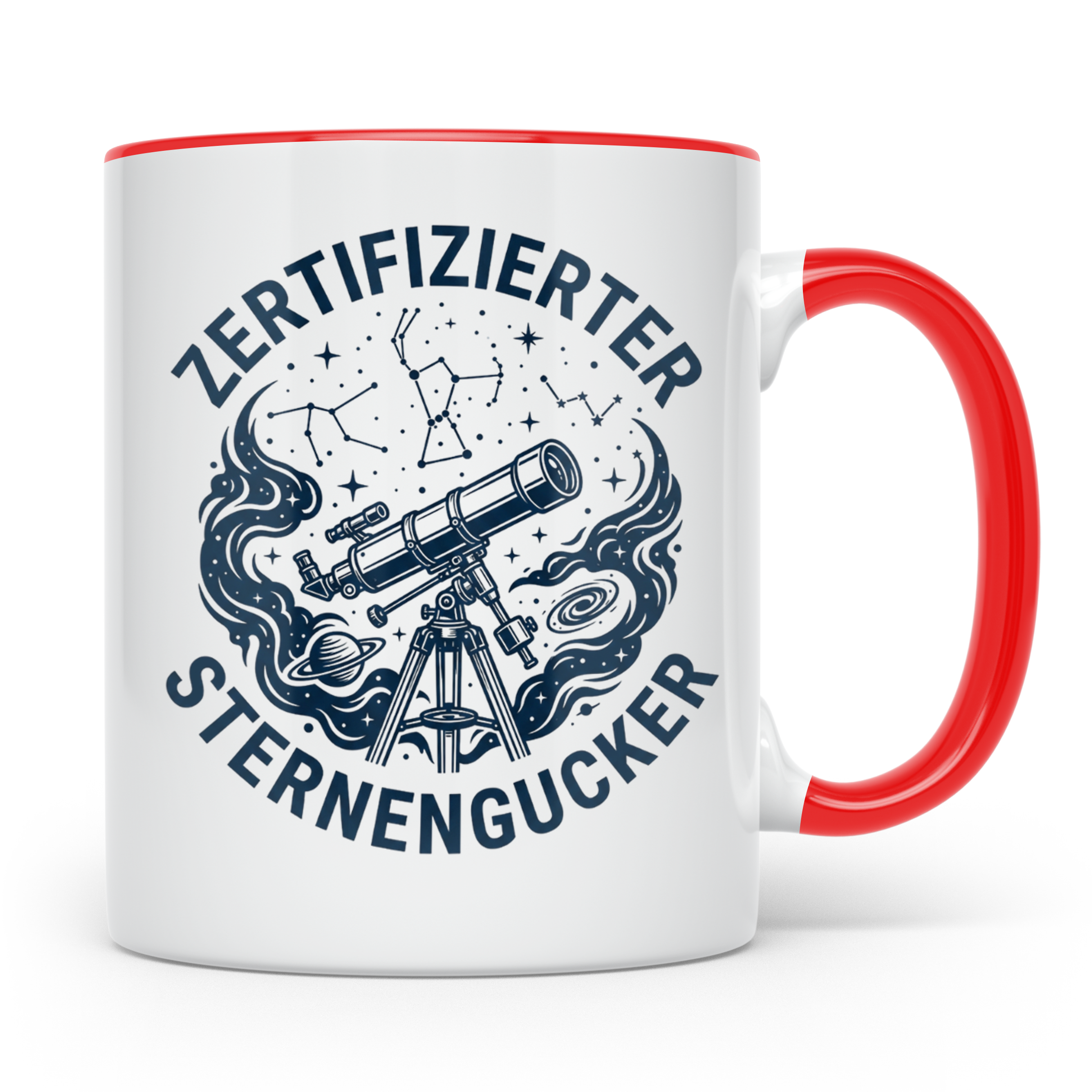 Sterngucker Tasse Zertifizierter Hobby-Astronom, Geschenk fü – Rot [farbe:rot]