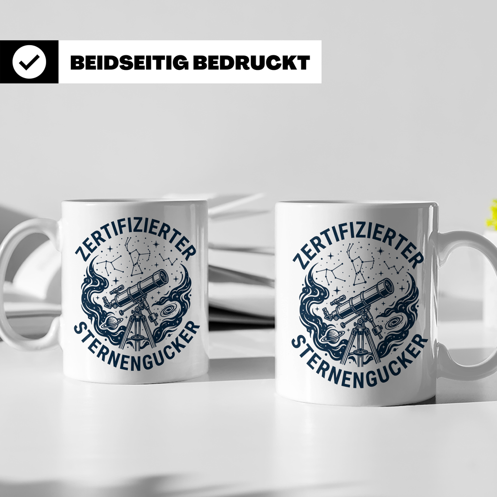 Sterngucker Tasse Zertifizierter Hobby-Astronom, Geschenk fü – Weiß [farbe:weiß]