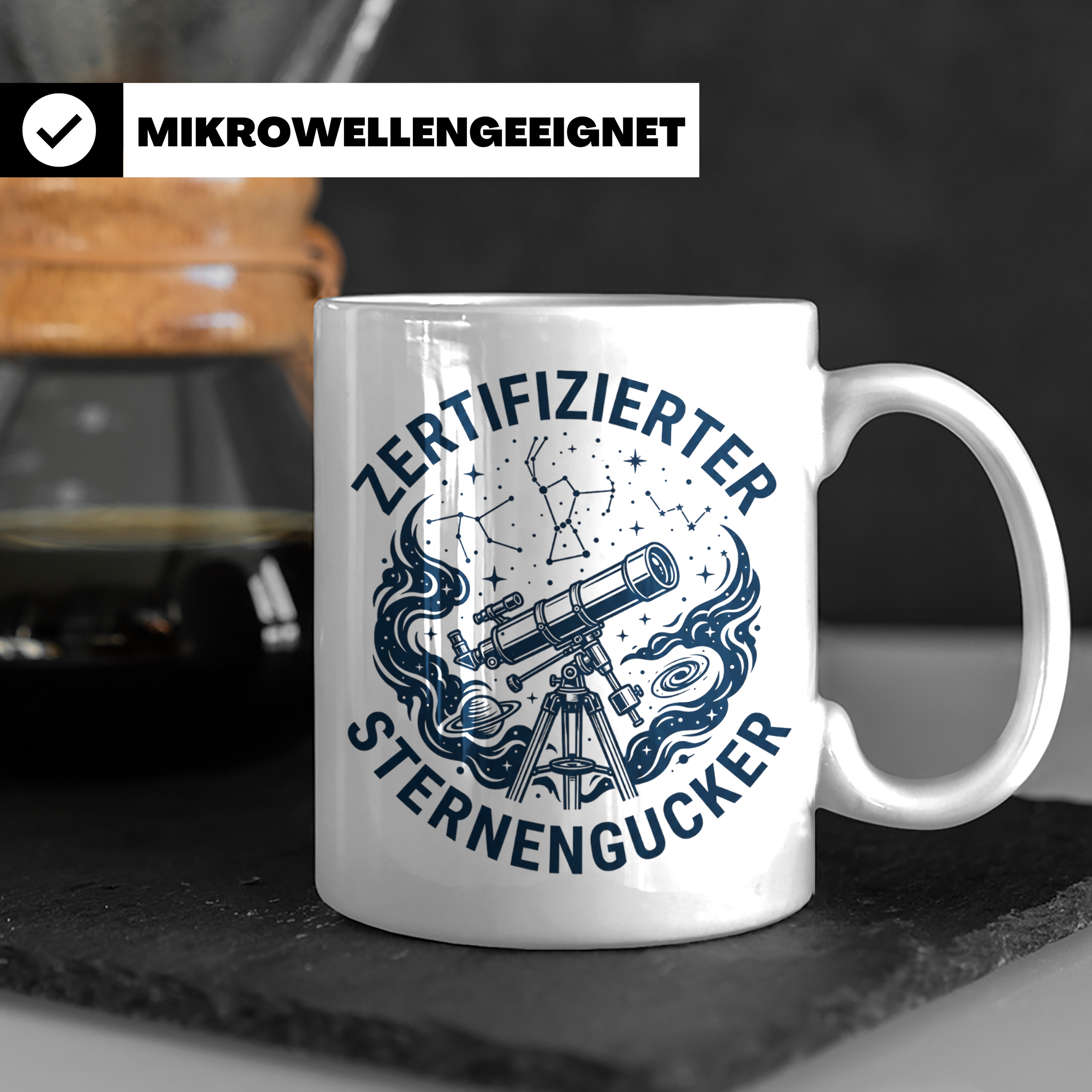 Sterngucker Tasse Zertifizierter Hobby-Astronom, Geschenk fü – Weiß [farbe:weiß]