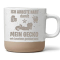 Gecko Tasse Ich Arbeite Hart Becher Geschenk Gecko Besitzer Reptilien  – Bild 1