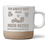 Gecko Tasse Ich Arbeite Hart Becher Geschenk Gecko Besitzer Reptilien  – Bild 1