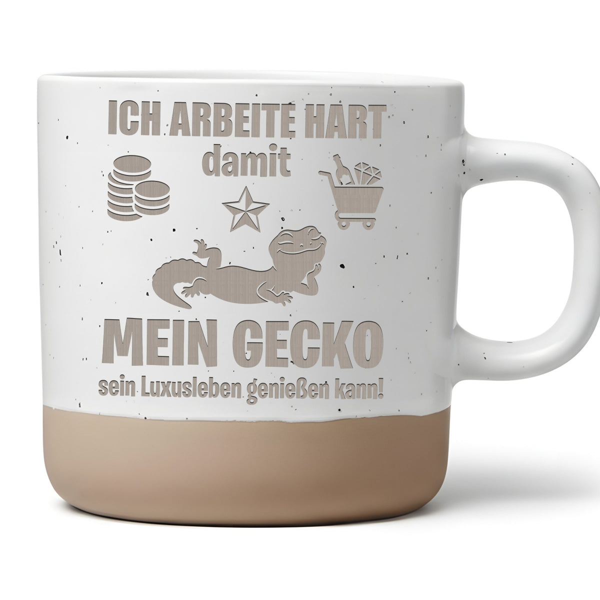 Gecko Tasse Ich Arbeite Hart Becher Geschenk Gecko Besitzer Reptilien  – Bild 1
