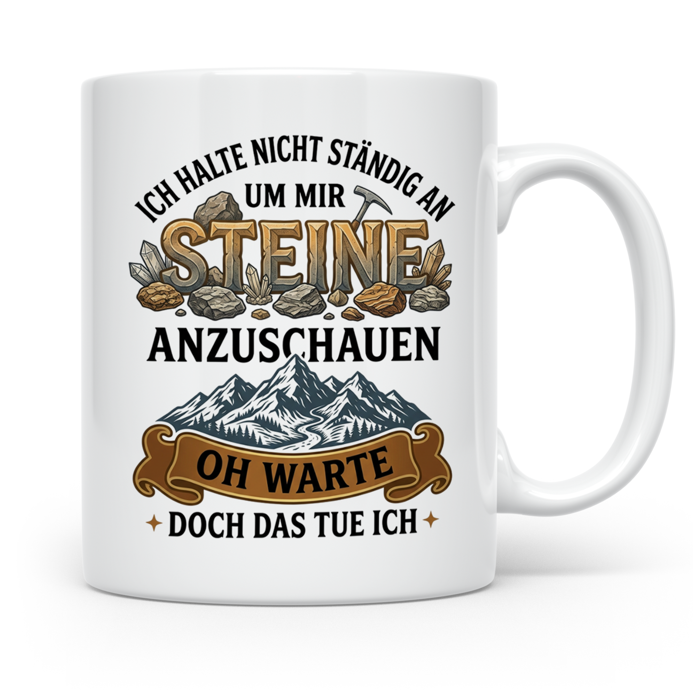 Steinsammler Tasse Geologe lustiger Spruch Mineralien Sammle – Weiß [farbe:weiß]