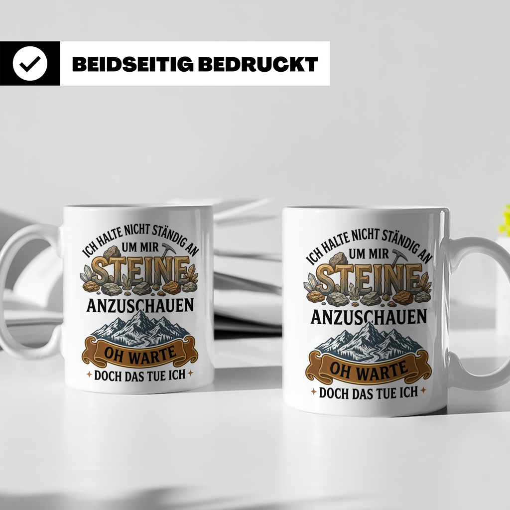 Steinsammler Tasse Geologe lustiger Spruch Mineralien Sammle – Weiß [farbe:weiß]
