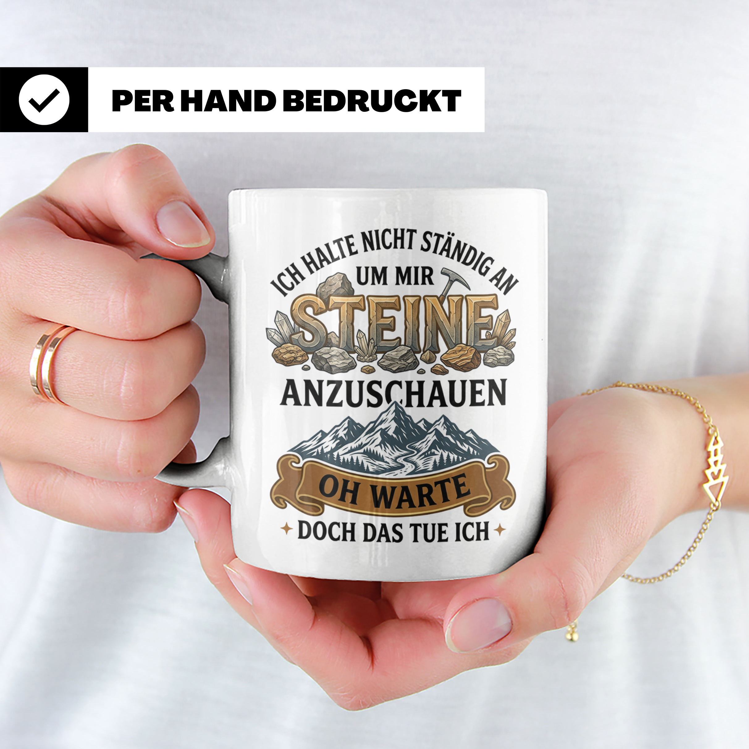 Steinsammler Tasse Geologe lustiger Spruch Mineralien Sammle – Weiß [farbe:weiß]