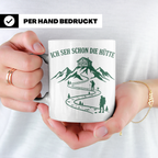 Wandertasse mit Spruch Ich seh schon die Hütte | Geschenk fü – Weiß [farbe:weiß]
