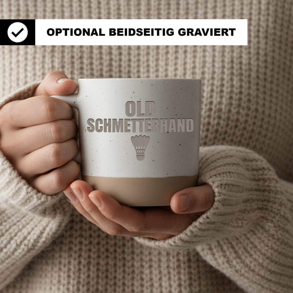 Badminton Tasse Old Schmetterhand Becher Geschenk Badmintonspieler Lus – Bild 2