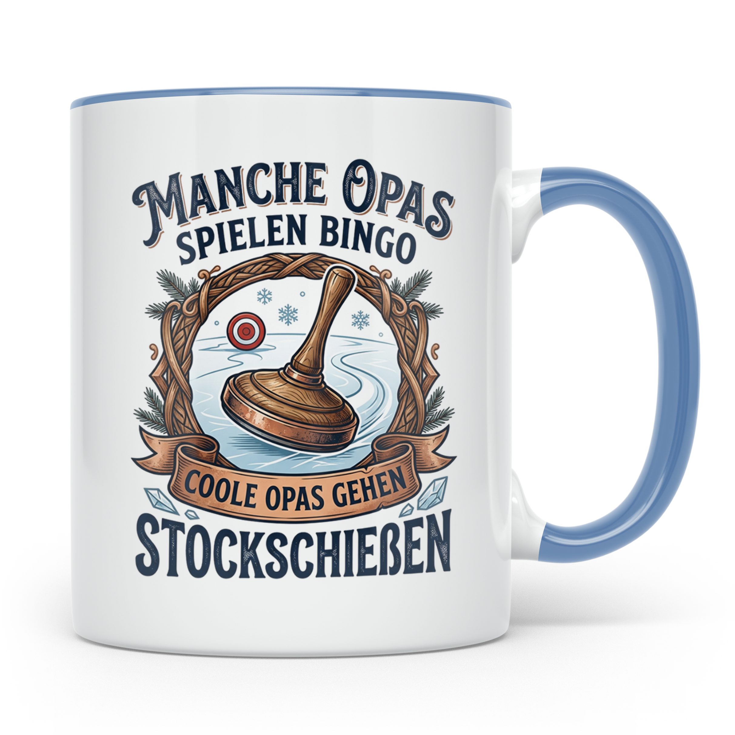 Stockschießen Tasse für coole Opas, Geschenk für Stockschütz – Blau [farbe:blau]