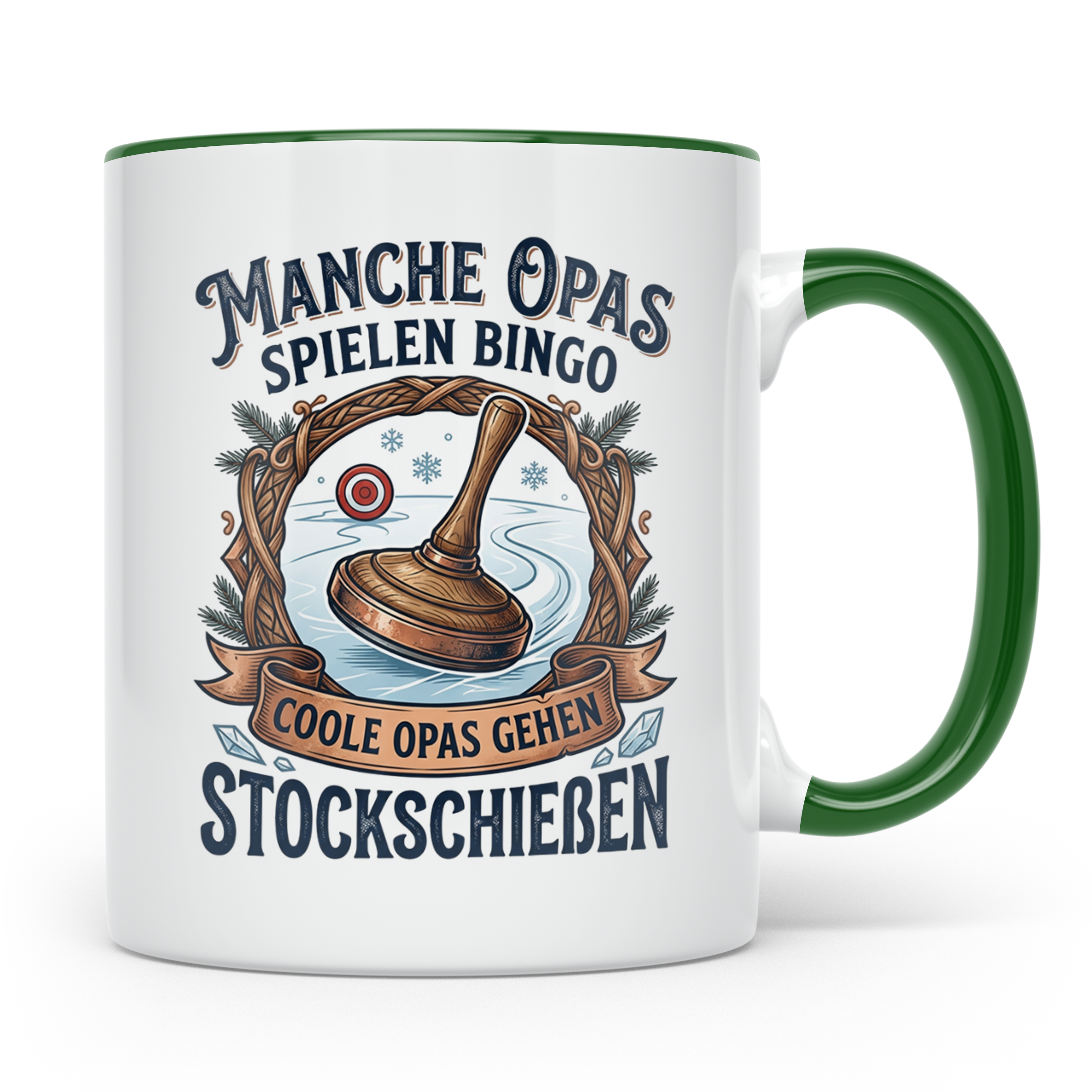 Stockschießen Tasse für coole Opas, Geschenk für Stockschütz – Grün [farbe:grün]